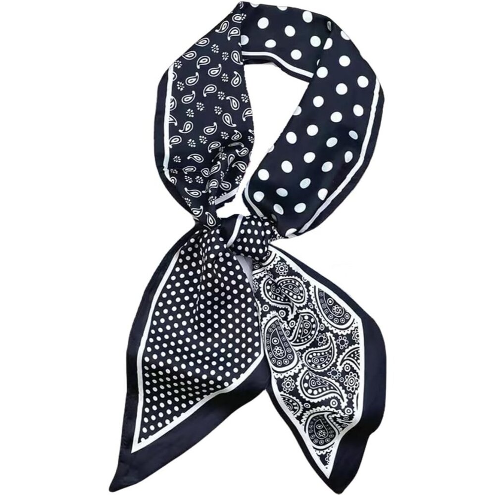 Women  Black Purse Handbags Satin Scarf Lightweight Fashion Silk Neck Tie